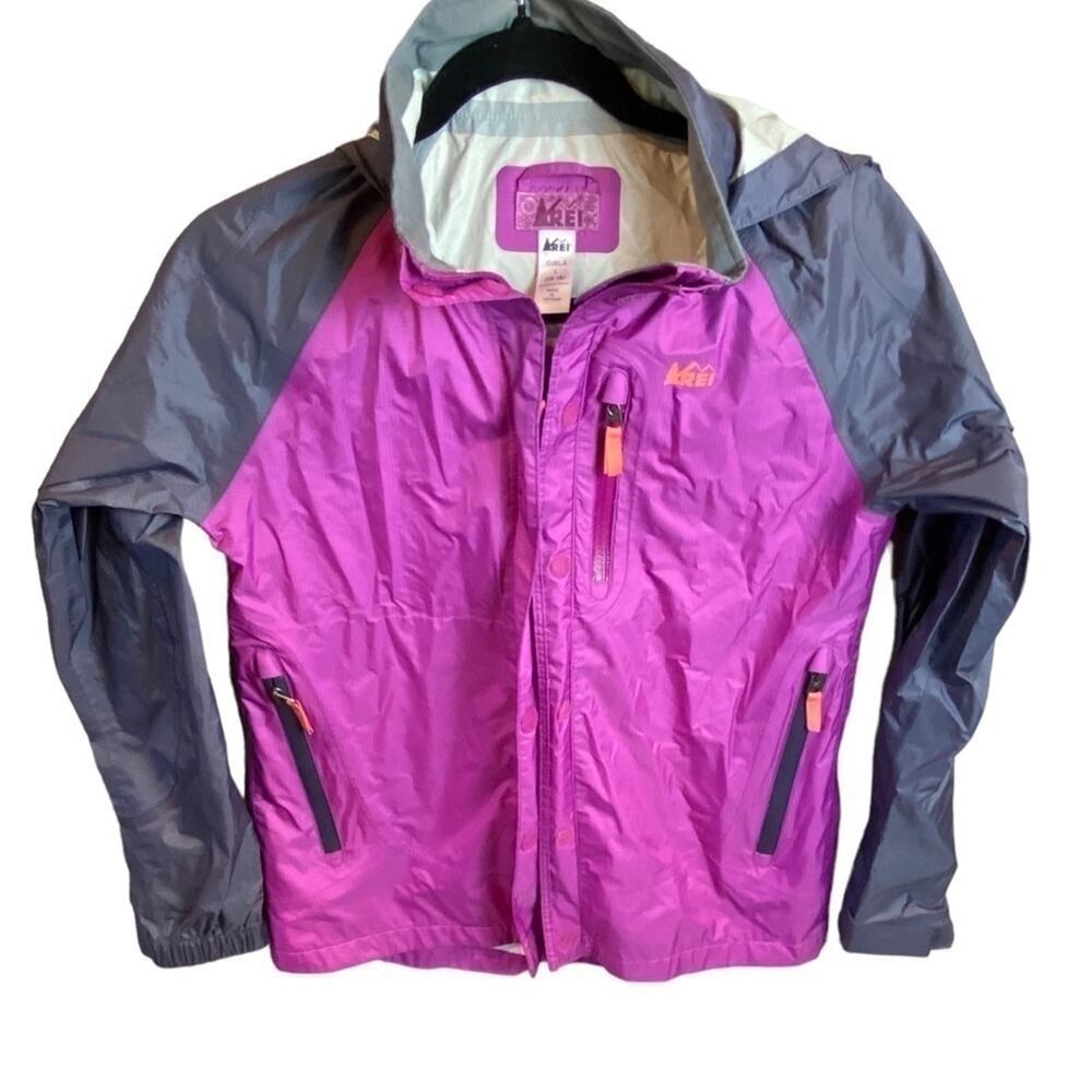 REI Youth Fuscia Full Zip Hooded Jacket Size Large (14-16)